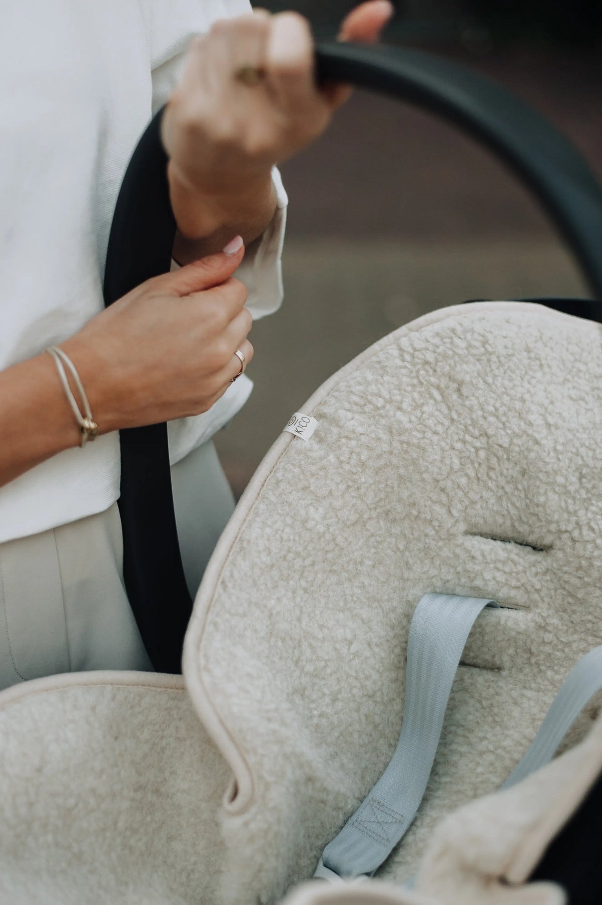 Onderlegger voor buggy of maxi cosi - merinowol
