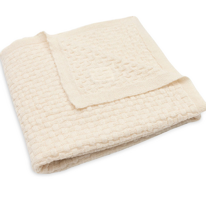 Weave Knit Merino wool deken wieg - Oatmeal