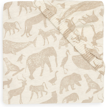 Hoeslaken Jersey 40/50x80/90cm Animals - Nougat