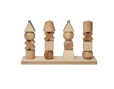 Houten stapelfiguren XL - naturel
