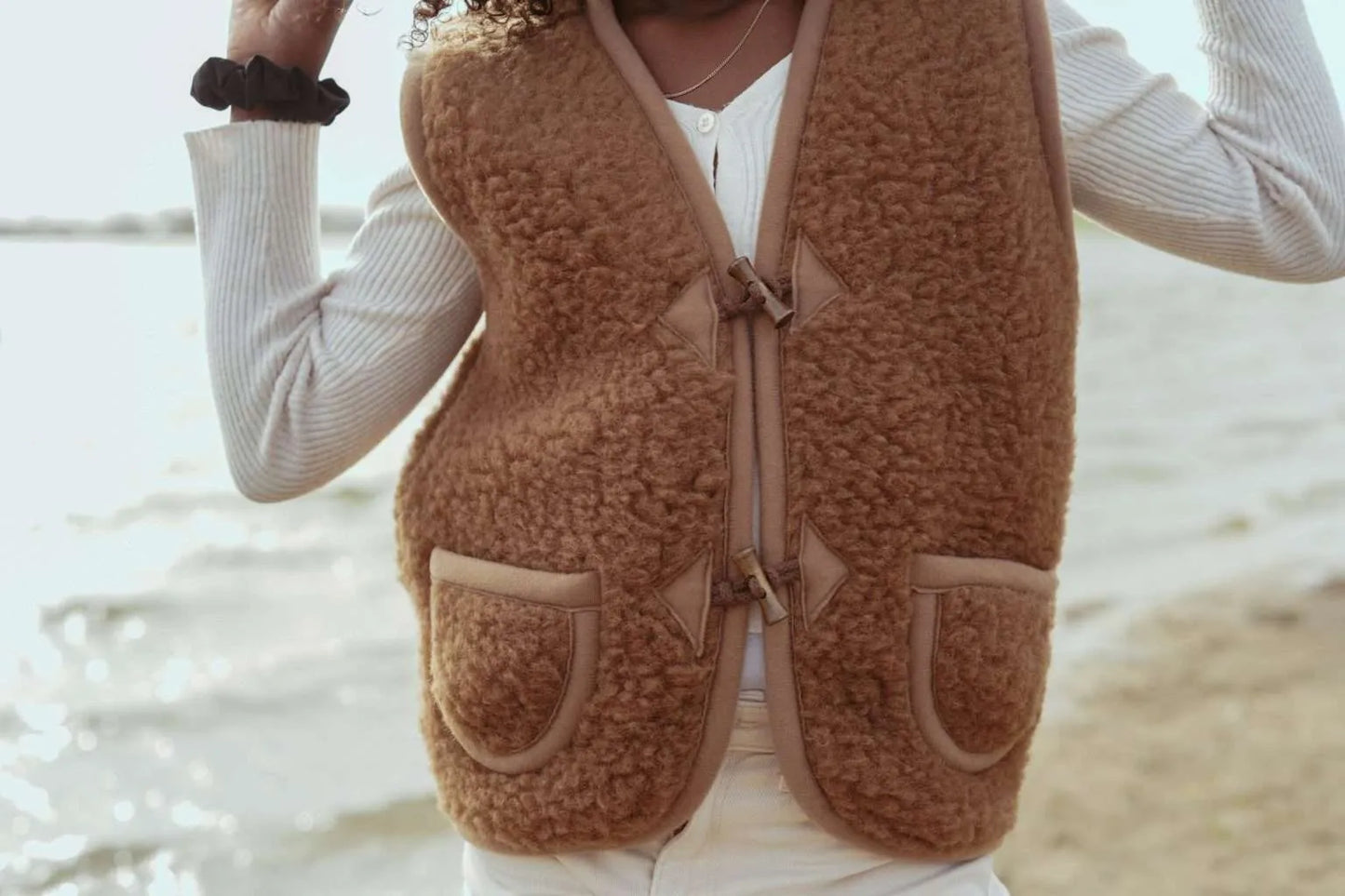 Wollen bodywarmer Espresso