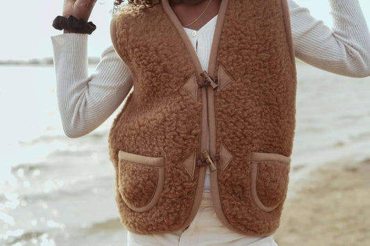 Wollen bodywarmer Espresso