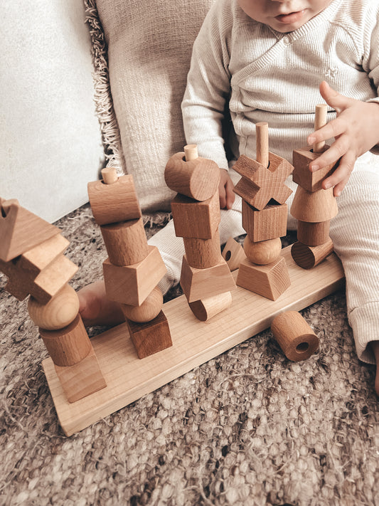 Houten stapelfiguren - naturel