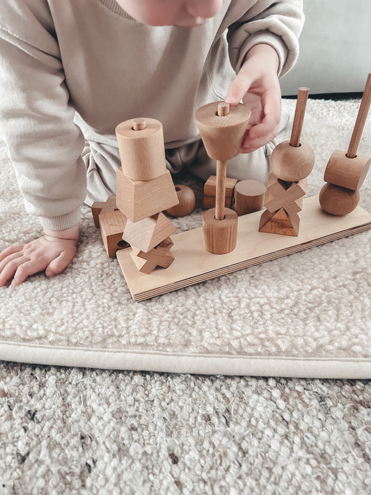 Houten stapelfiguren XL - naturel