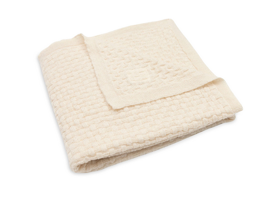 Weave Knit Merino wool deken ledikant - Oatmeal